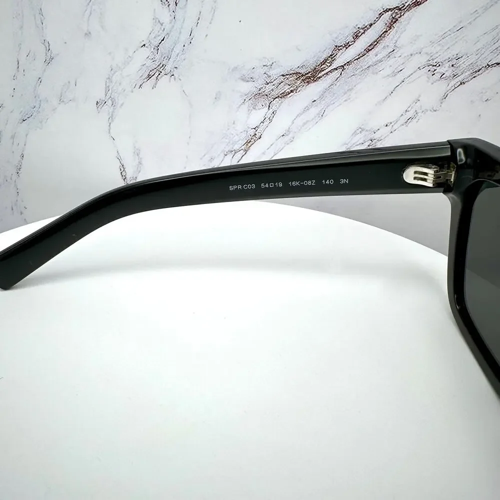 NEW PRADA Sunglasses Black Square Rectangle 54mm w/ Box & Case PRADA - Picture 8 of 16